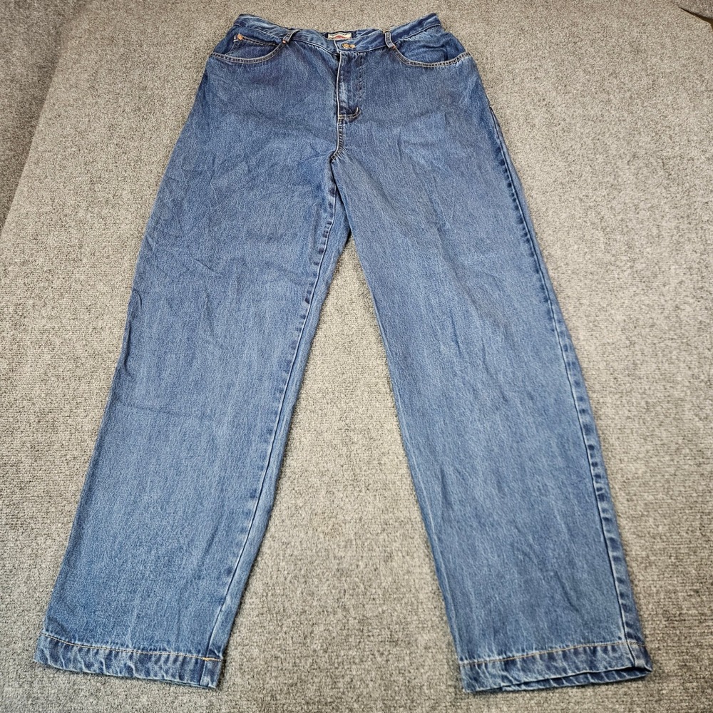 Nu Construction Vintage High Waisted Wide Leg Tencel Denim Jeans Indigo Size 16